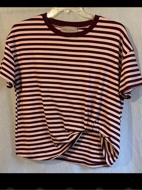 Element Pink and Burgundy Striped Knot Tee